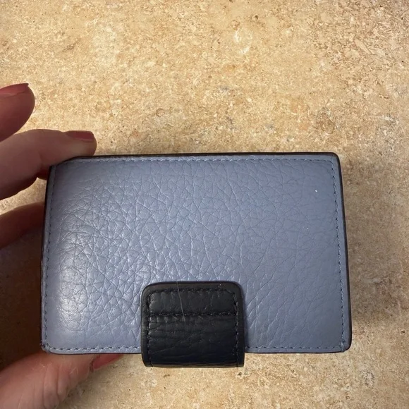 Coach Navy and Light Blue Leather Card Holder - Picture 3 of 5